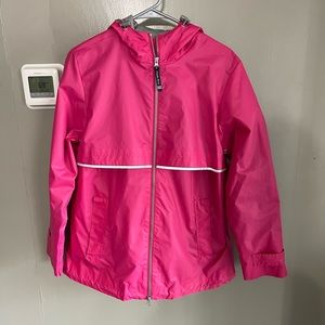 Charles river rain jacket pink size medium